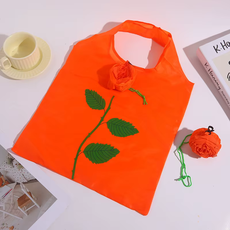 Sac de courses pliable à fleurs de roses, fourre-tout Portable de grande capacité, léger et Durable,