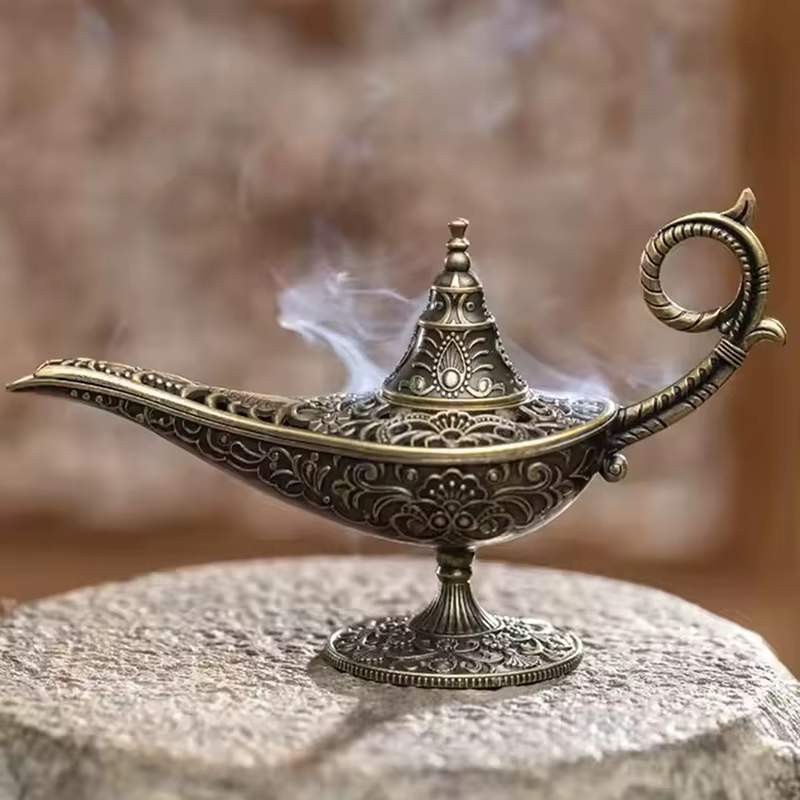 Brûleur d'encens en métal de lampe de Style Antique, bougeoir parfumé et non parfumé, décoration de 