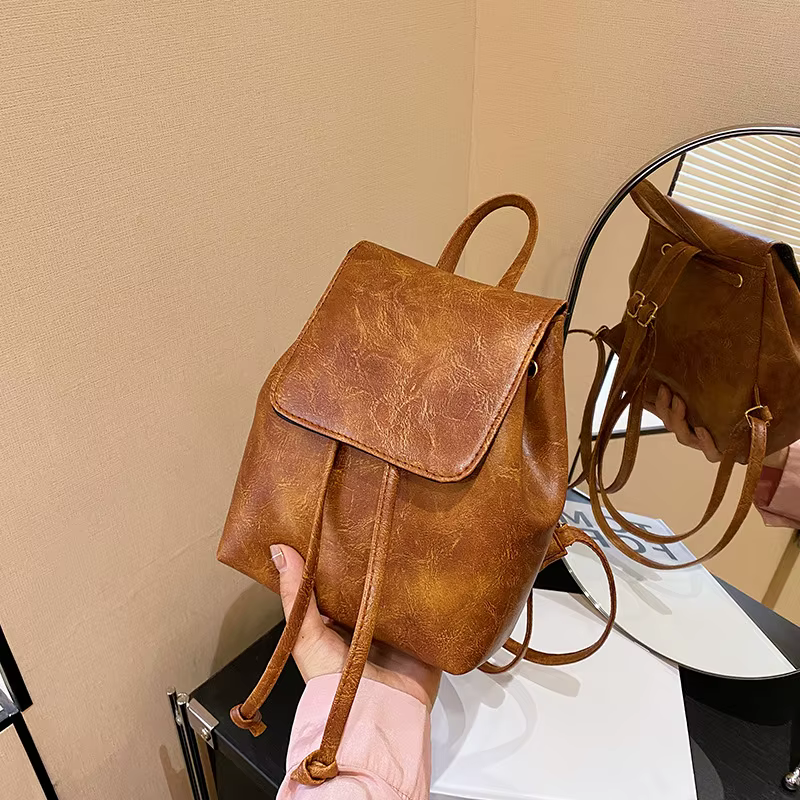 Sac à dos pour femmes mode rétro marron femmes sacs à bandoulière sacs à dos mignons retour à l'écol