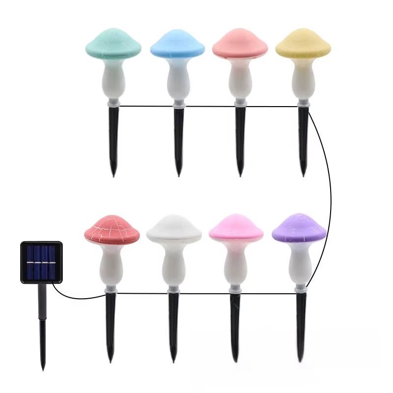 Lampe solaire féerique en forme de champignon, panneau solaire de jardin, décoration extérieure, lam