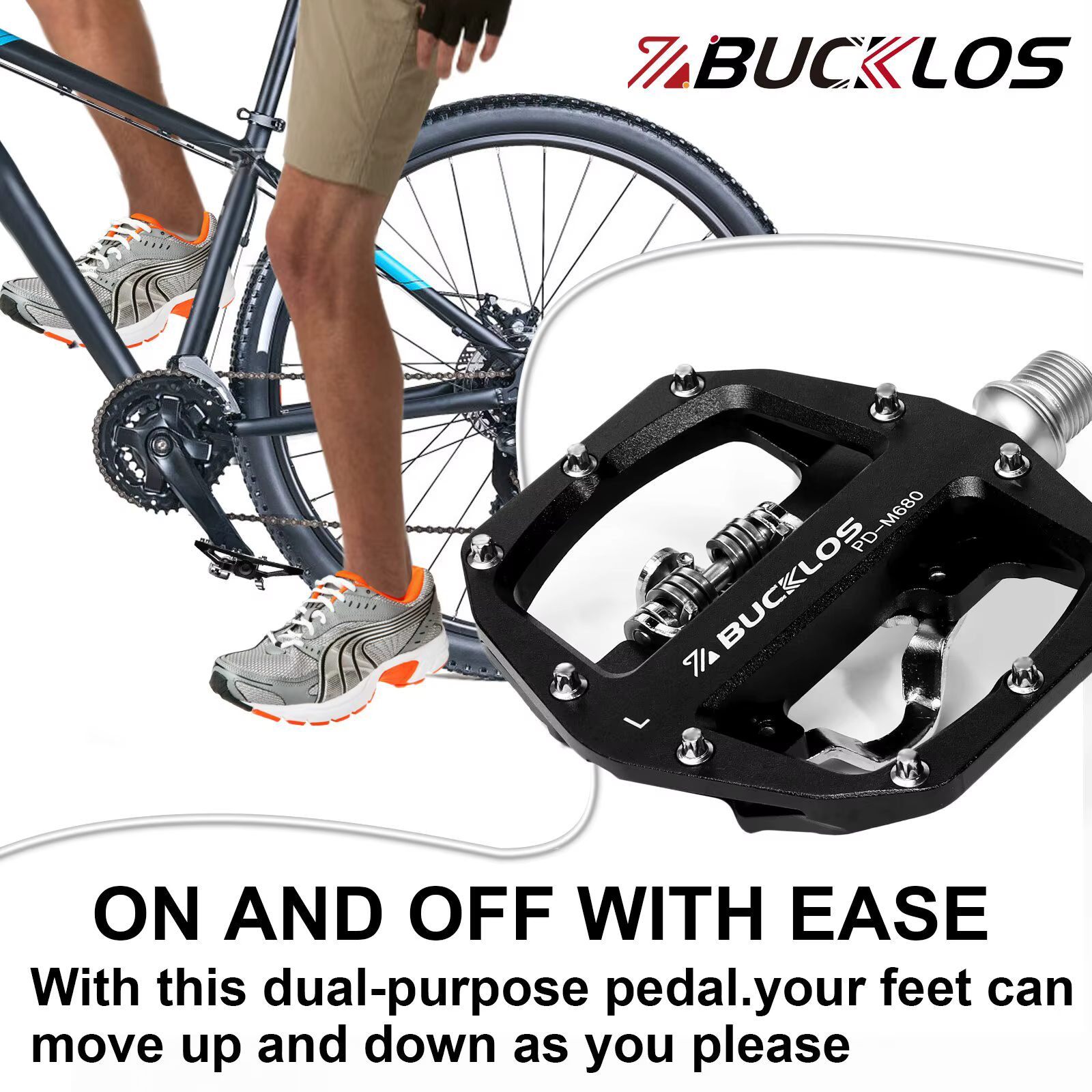 BUCKKubMountain Bike Pédales 3 Roulement Scellé PD-M680 les touristes Clipless Flat & Lock Pédale Pé