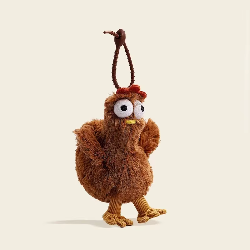 Sac à main en forme de poule pour femme, sac en peluche jetable, porte-clés pendentif drôle Kawaii, 