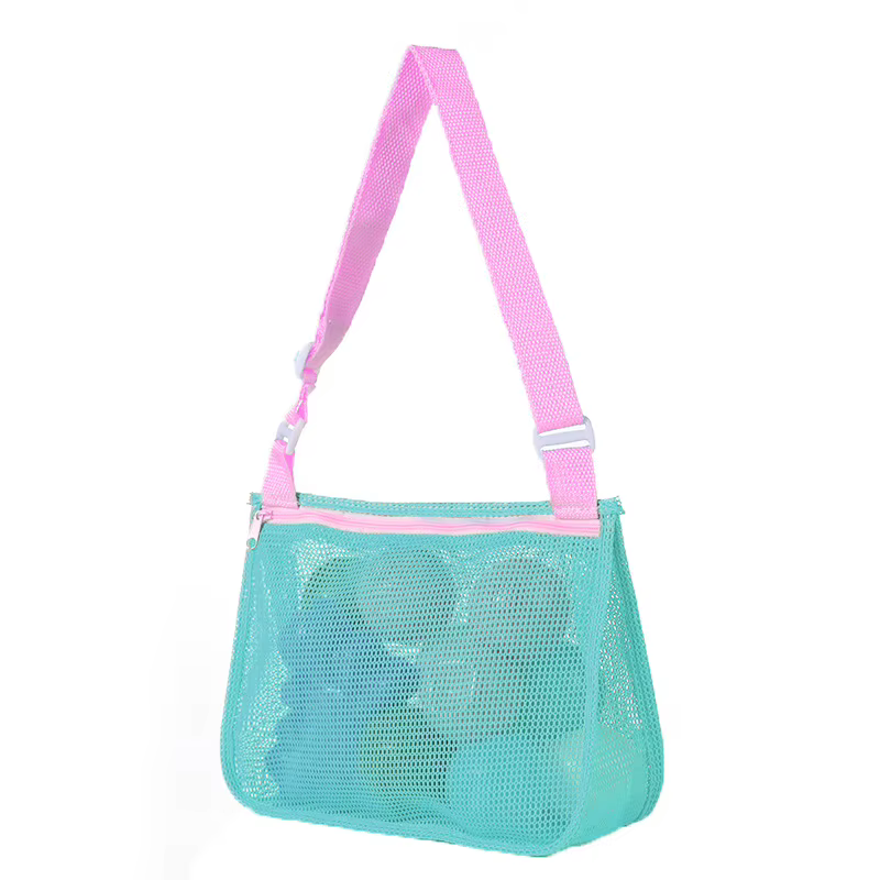Sac de plage pliable en maille pour enfants, sac de rangement portable pour jouets de plage, vêtemen
