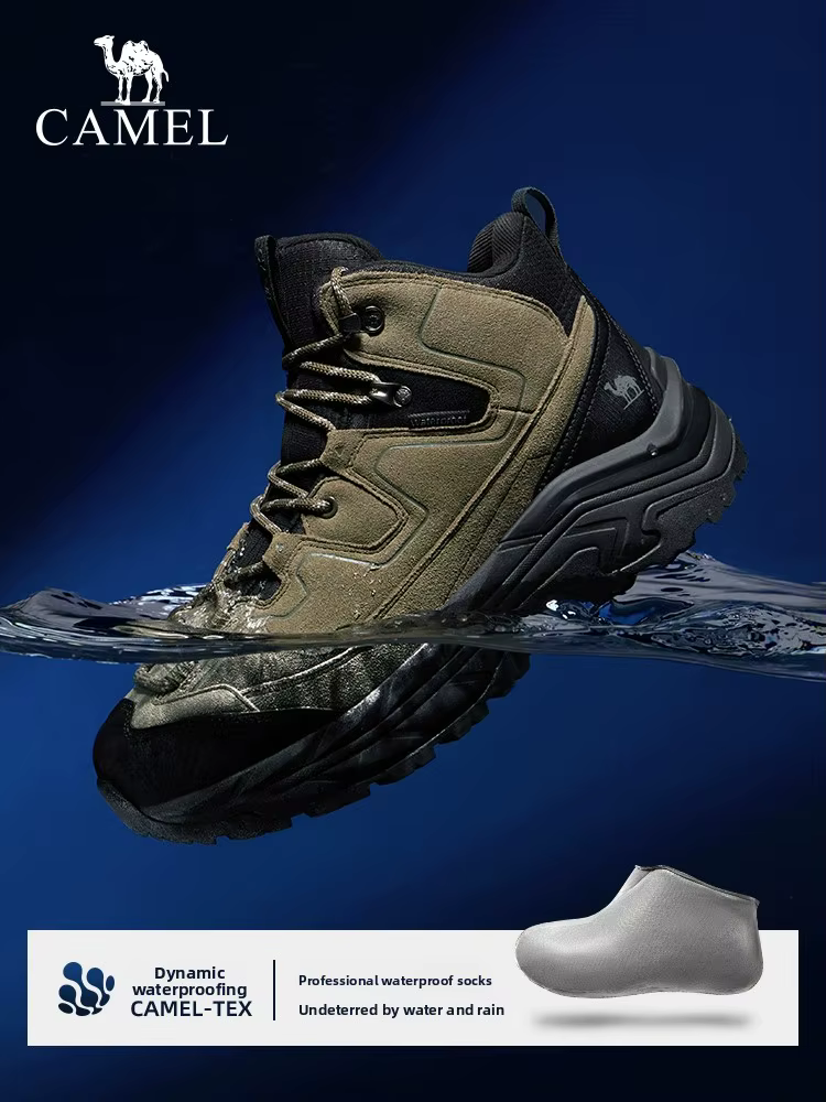 GOLDEN CAMEL – bottes de randonnée pour hommes, mi-hautes, absorbant les chocs, imperméables, antidé