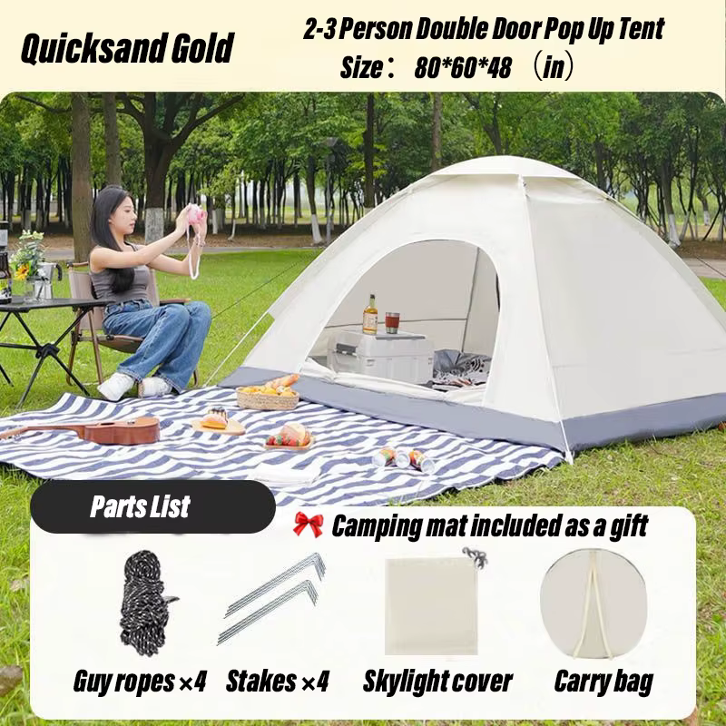 Tente de camping pliable d'extérieur, portable, imperméable, résistante au soleil, automatique, faci