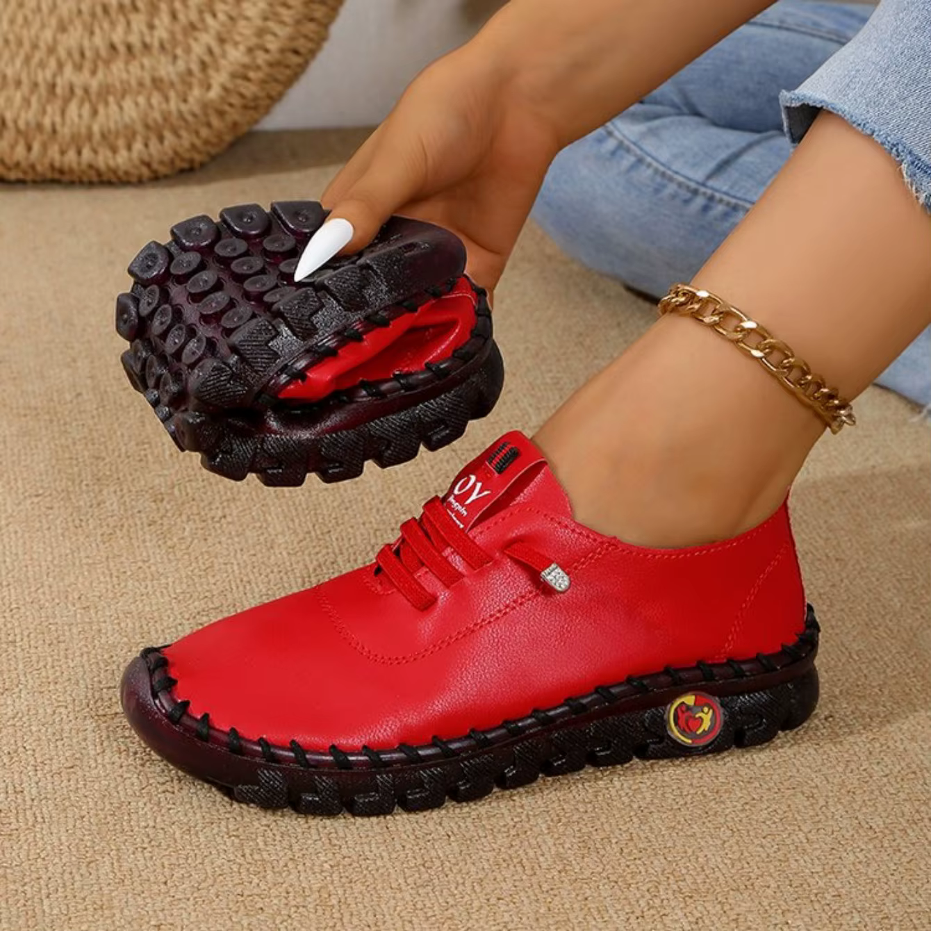 Baskets d'été pour femmes, chaussures de printemps respirantes, grande taille, couture rétro, fond M