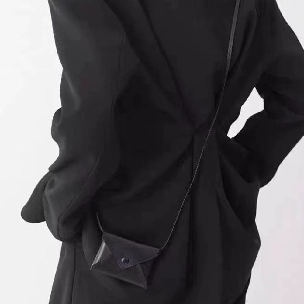 Mini sac noir/rouge pour collier, sac de taille de couleur unie, sac à bandoulière en cuir PU Durabl