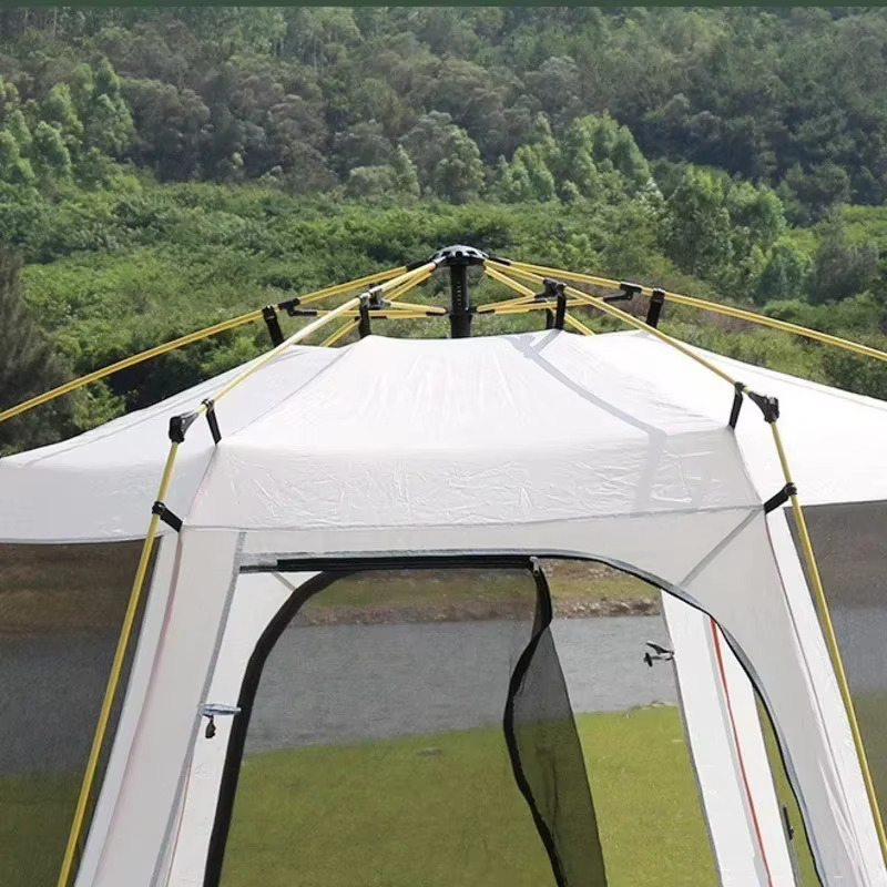Nouvelle tente de Camping automatique améliorée, grande tente hexagonale Anti-UV étanche pour l'exté