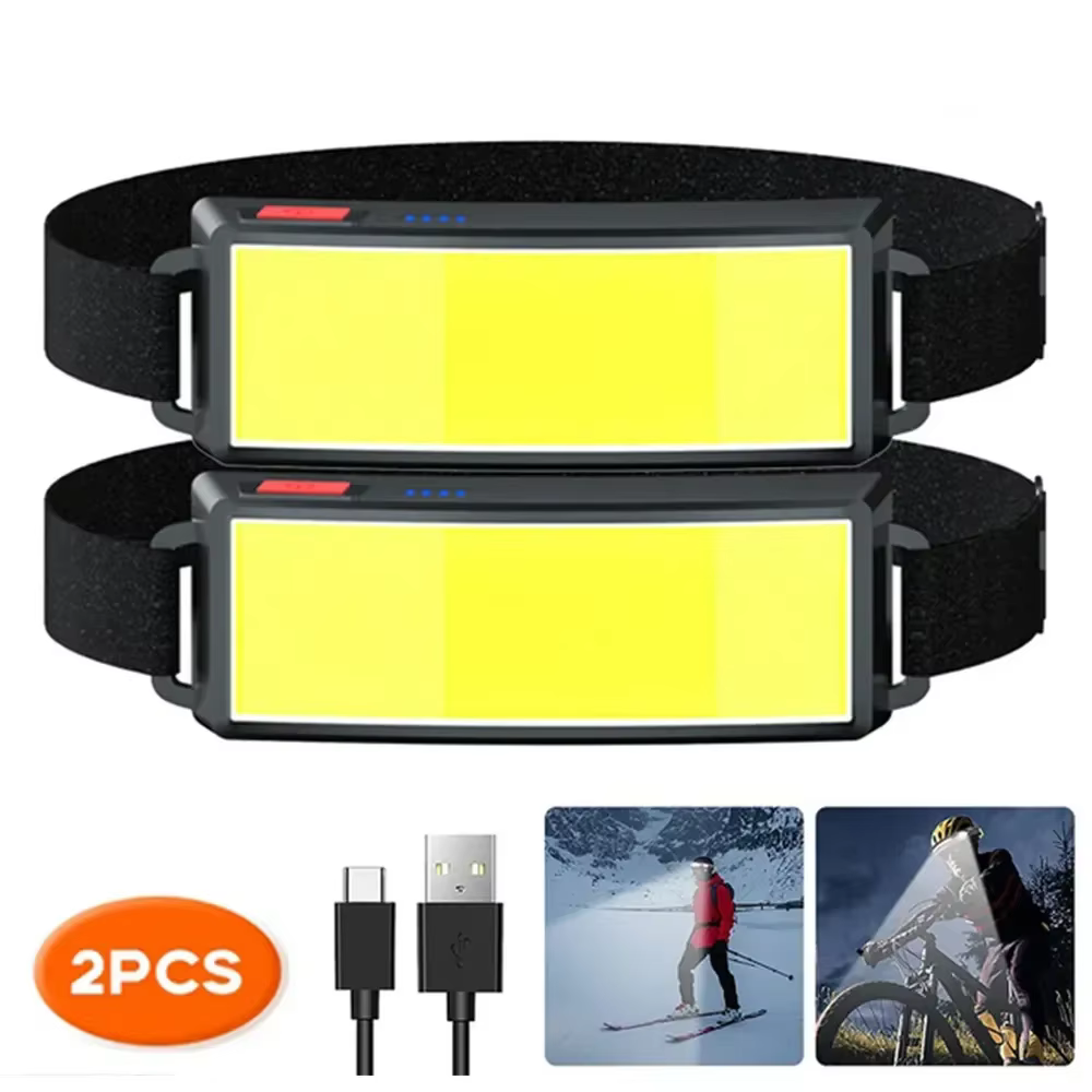 COB 180 °   Projecteur LED lampe frontale lampe de poche 3 Modes intégré USB batterie Rechargeable l