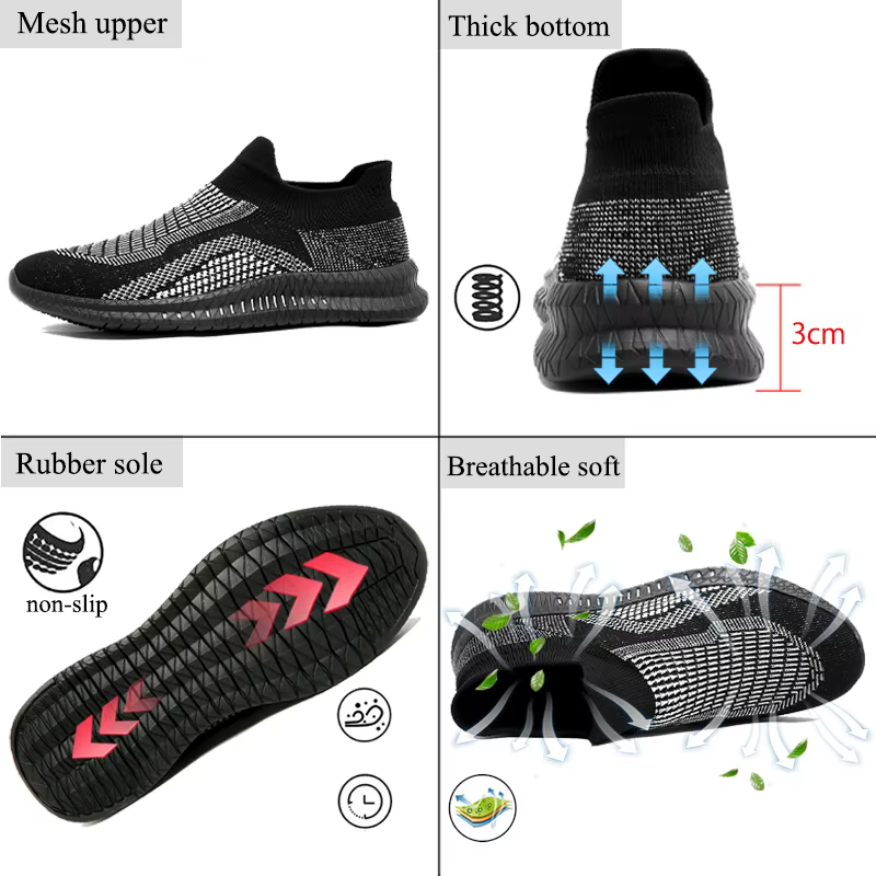 Chaussures de marche respirantes pour hommes, mocassins légers et doux et flexibles, chaussures déco