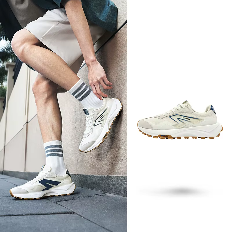 QIAODAN DUBAI 4.0 chaussures de marche pour hommes 2025 nouveau Vintage semelle en caoutchouc maille