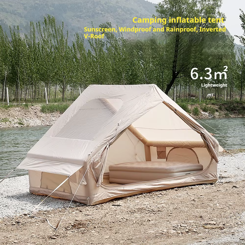 Grande tente de camping portable de luxe Oxford pour 5 à 6 personnes, imperméable, durable, gonflabl
