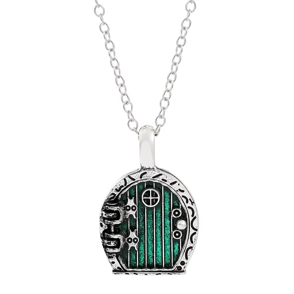 Collier de porte Hobbit du Seigneur des Anneaux – Pendentif bicolore, cadeau pour fans de bijoux de