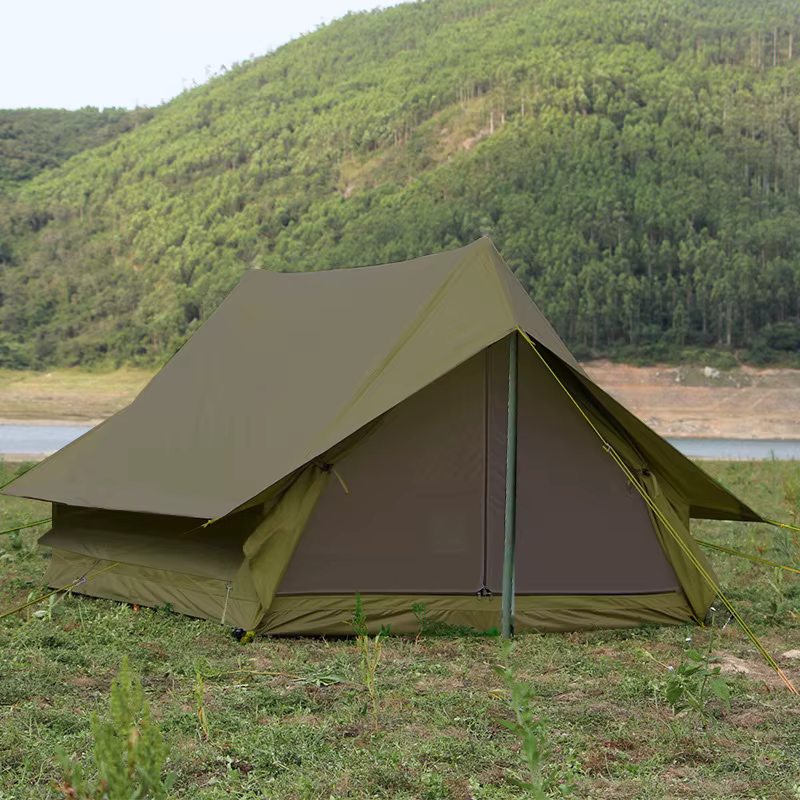 Tente de camping gonflable automatique, tente cabane rétro pop-up pour 2 personnes en tissu Oxford, 