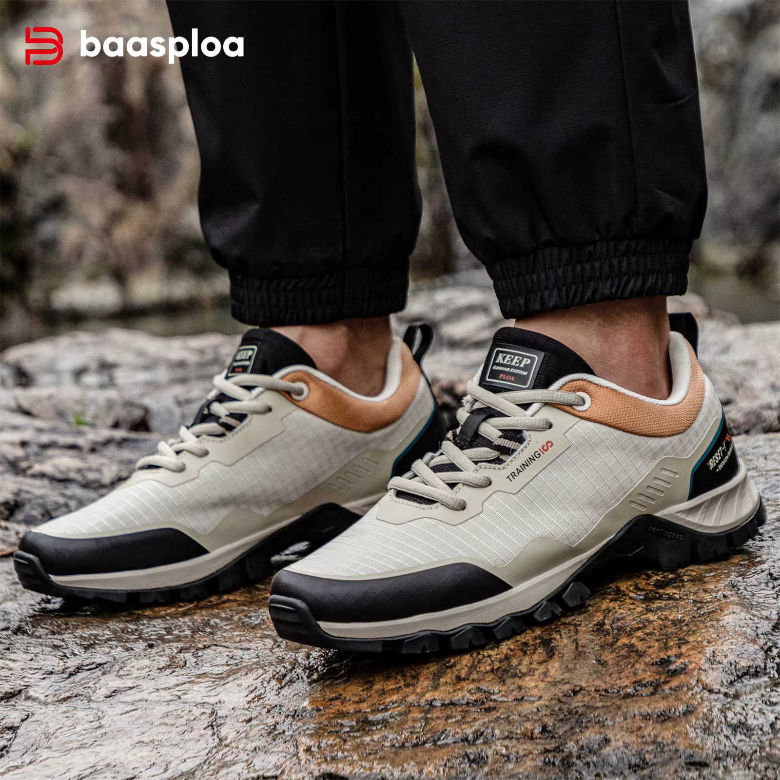 Baasploa-Chaussures de randonnée légères et imperméables pour hommes, baskets coordonnantes pour hom