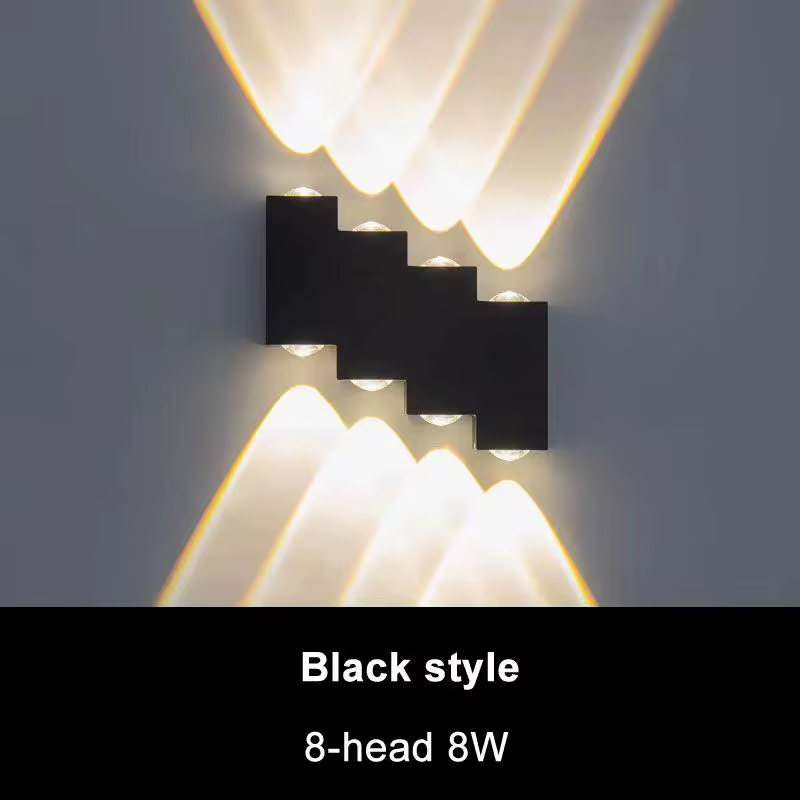 Applique murale extérieure étanche, éclairage mural bidirectionnel, lampe LED moderne pour cour