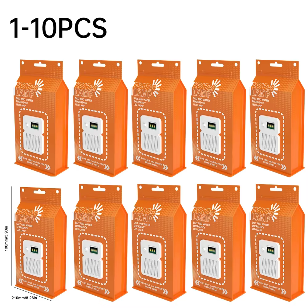 1-10 pièces LED lampe à eau salée étanche Portable Camping lumières réutilisable lampe de secours ex