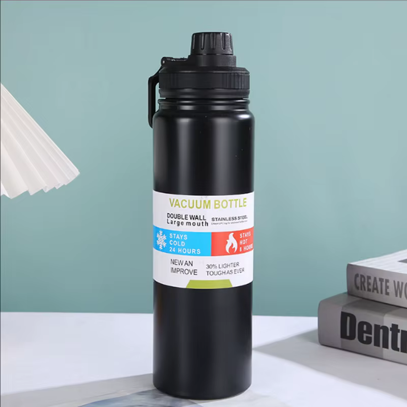 Flacon d'hydratation pour camping et randonnée avec couvercle – Bouteille d'eau en acier inoxydable,