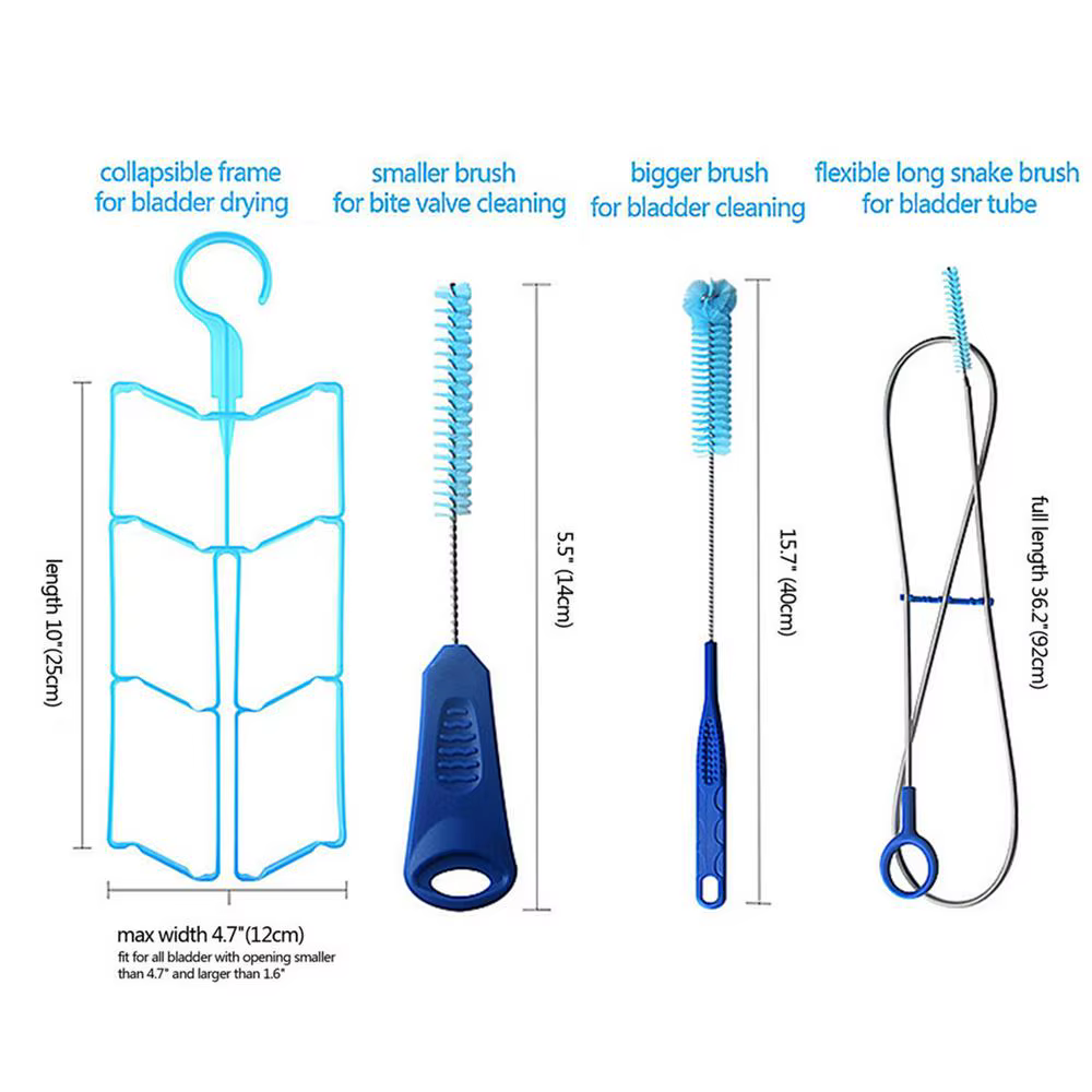 Kit de brosse de nettoyage de vessie d'hydratation de l'eau, nettoyeur de sac d'eau potable en plast