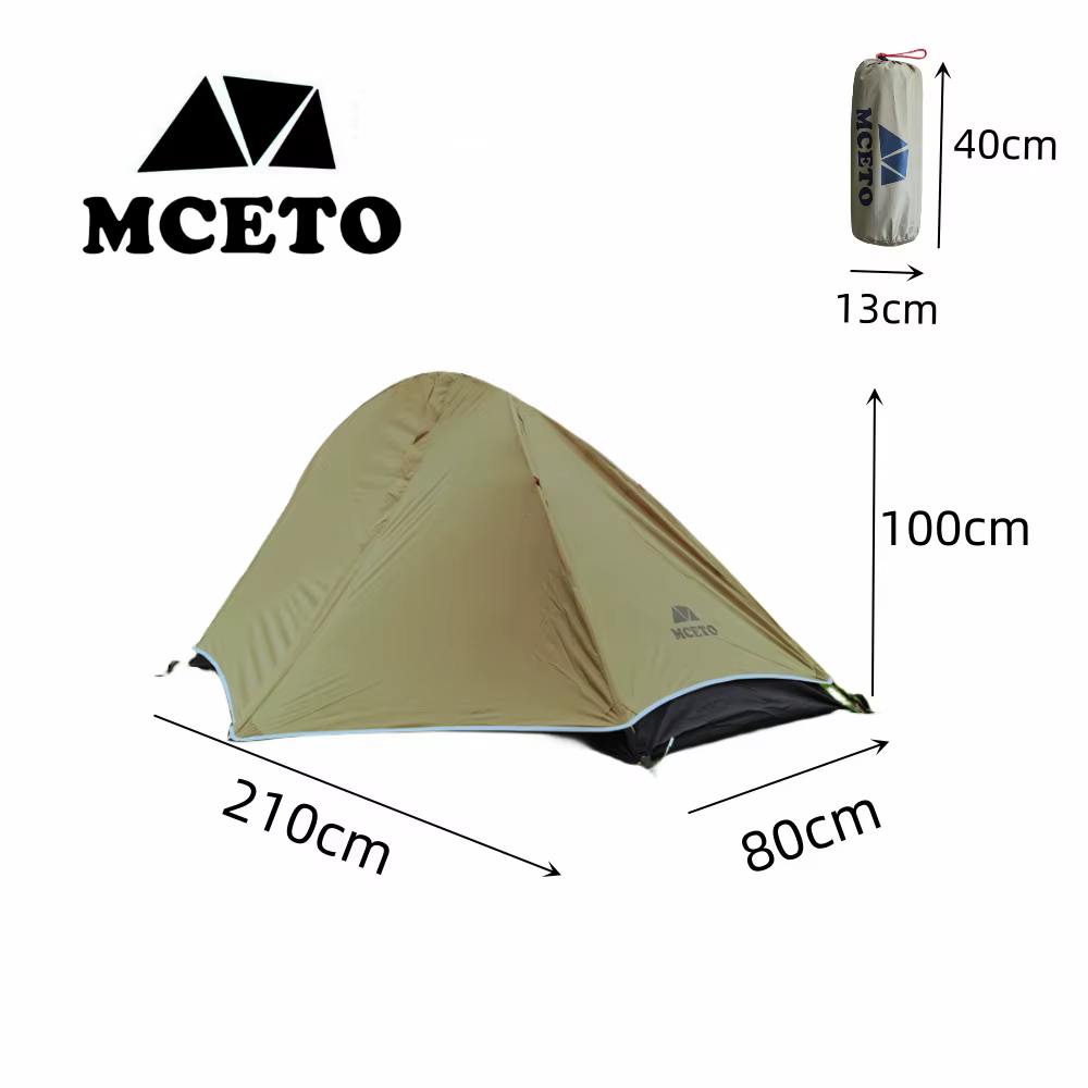 Tente de randonnée ultralégère pour une personne avec 2 portes, tente de camping Ripstop, tente légè