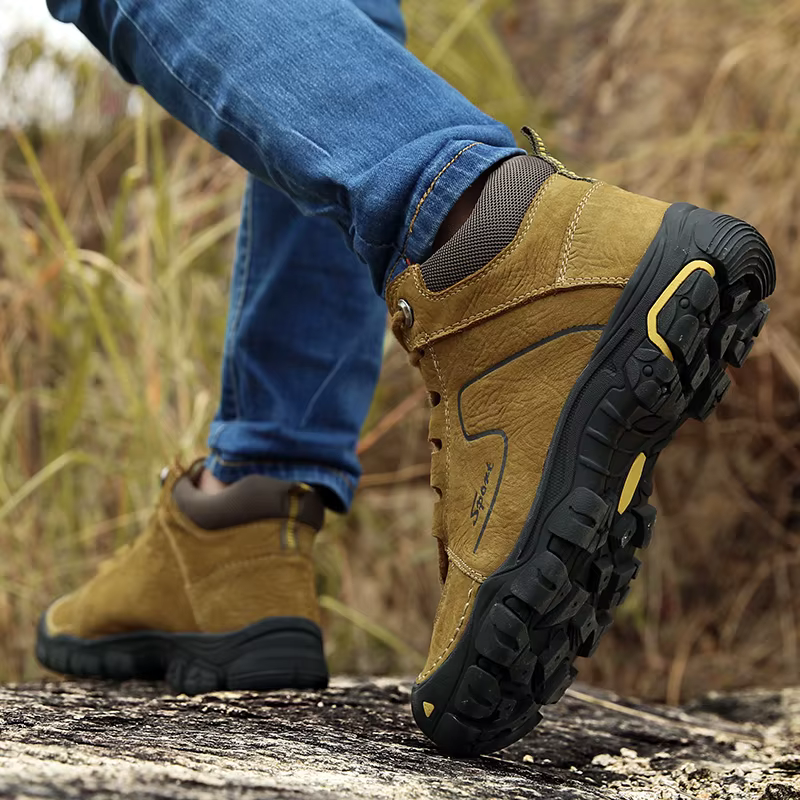 Chaussures de randonnée imperméables en cuir véritable pour hommes, baskets de marque, de randonnée,
