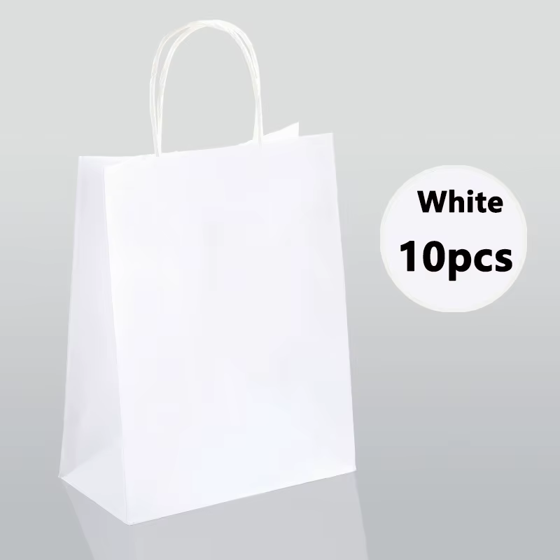 Sacs en papier Kraft avec poignées, 10 pièces, petits sacs cadeaux en papier en vrac pour petites en