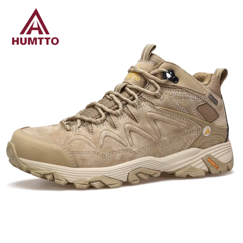HUMTTO chaussures en cuir véritable pour hommes bottes de randonnée d'hiver respirant Camping chauss