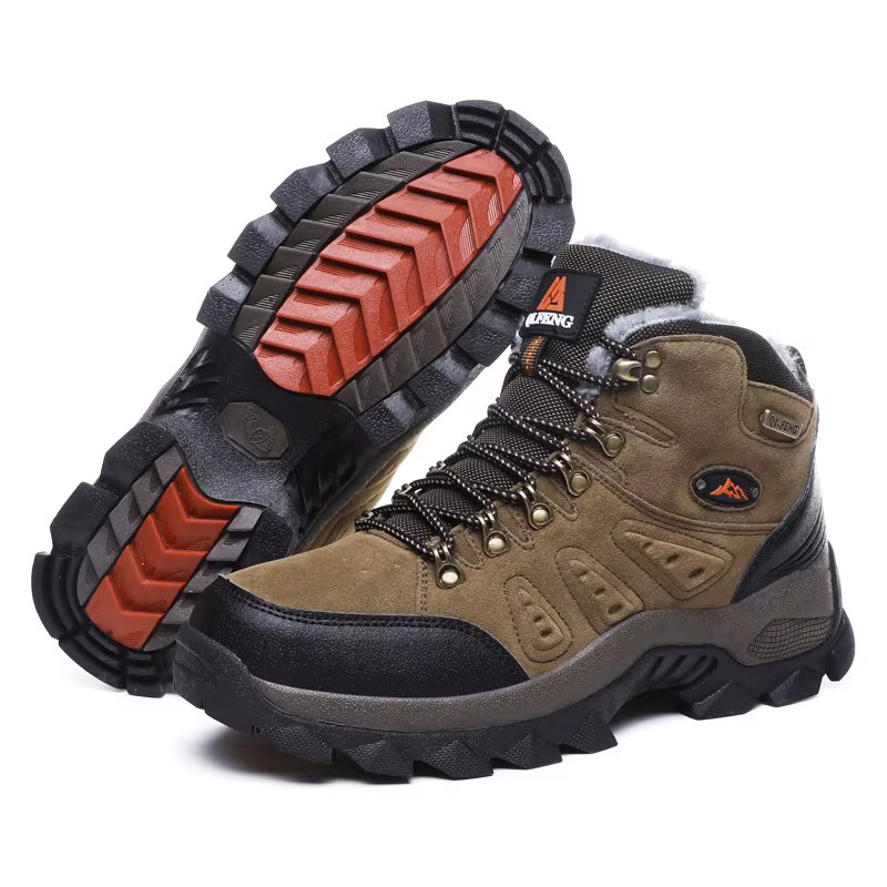 Grande taille 48 bottes de randonnée hommes été hiver en plein air fourrure chaude antidérapant mode