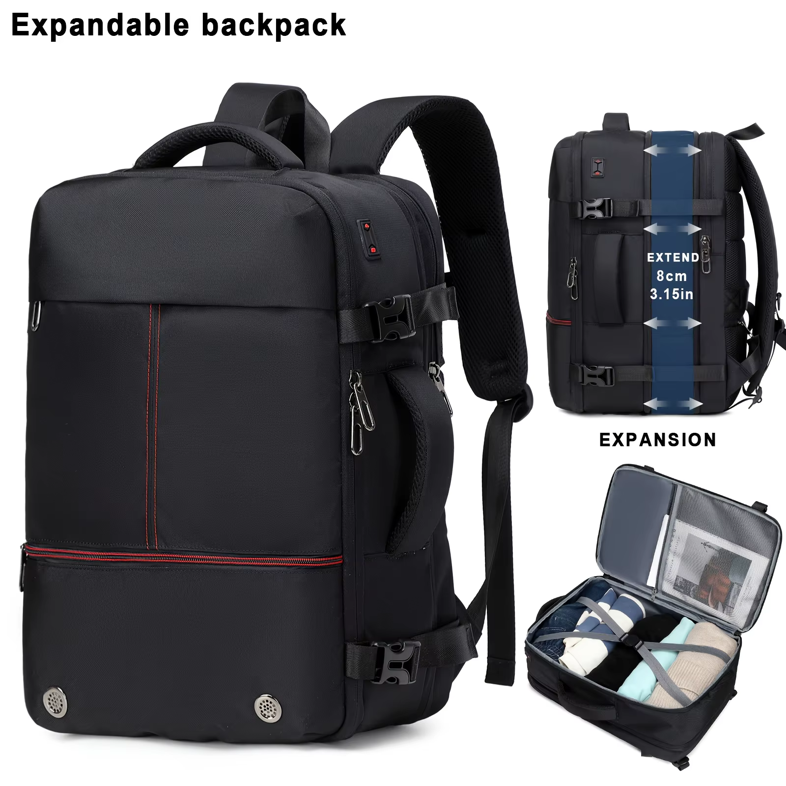 Sac à dos sous vide, sac à dos extensible de 60 litres avec compression sous vide, sac à dos de voya