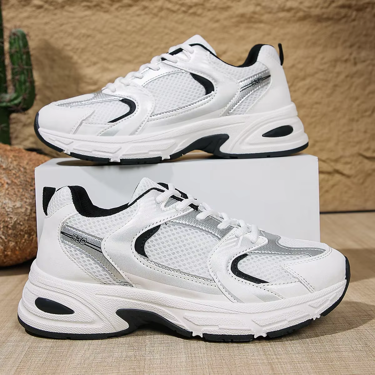 Chaussures de sport en maille respirante pour femmes, légères, confortables, à cravate basse, décont