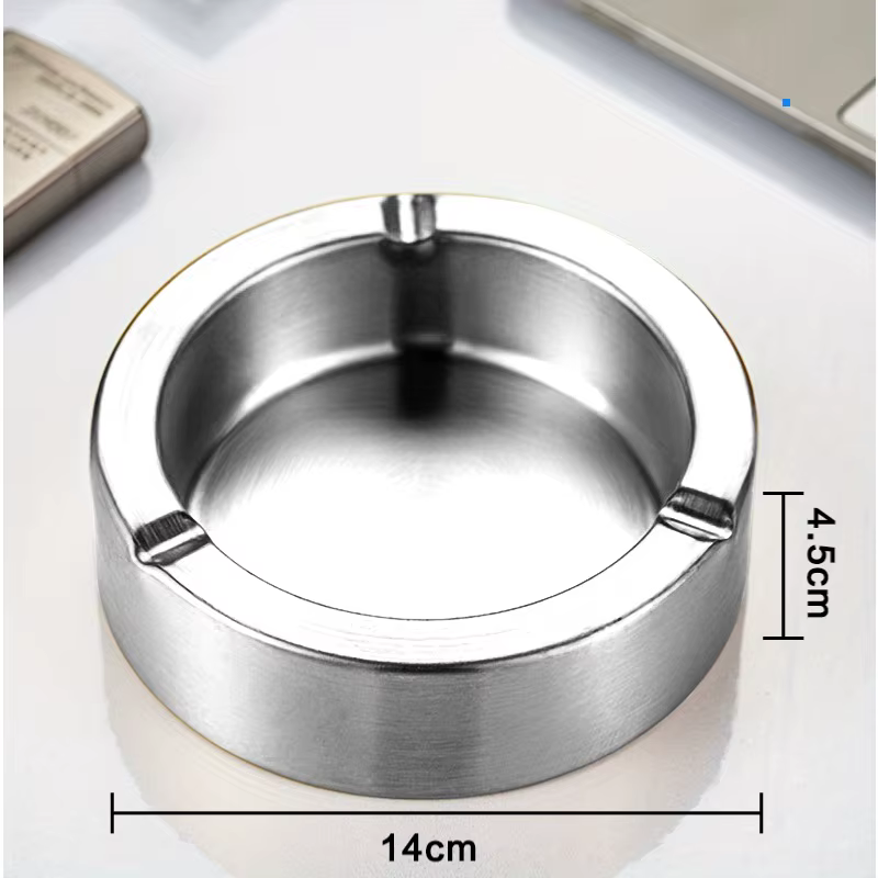 Cendrier en acier inoxydable coupe-vent grande capacité robuste 4 couleurs – Accessoire de bureau, m