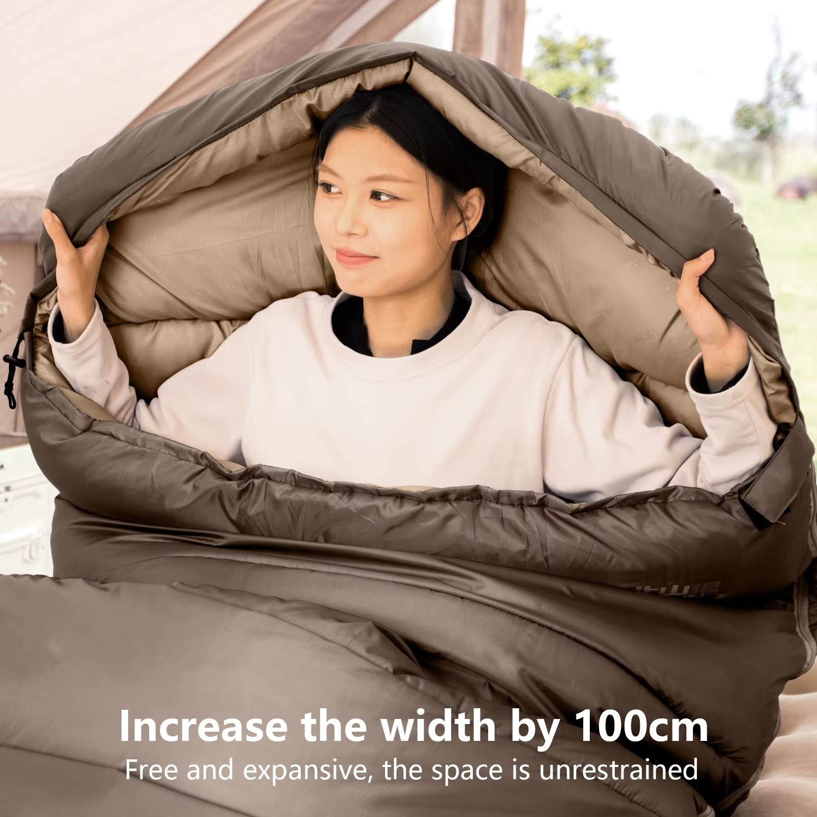 Sac de couchage d'hiver XL BISINNA amélioré, léger et large pour adulte, idéal pour le repos, les vo
