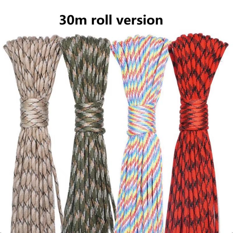 Paracorde 550 à 7 cœurs, 5M/15M/30M, 4mm, cordon de Parachute, kit de corde de survie pour Camping e