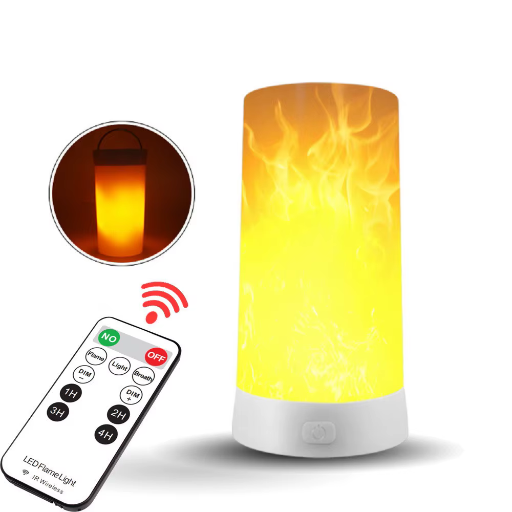 Lampe à flamme LED Rechargeable par USB, effet de flamme simulée, lumière d'ambiance de feu réaliste