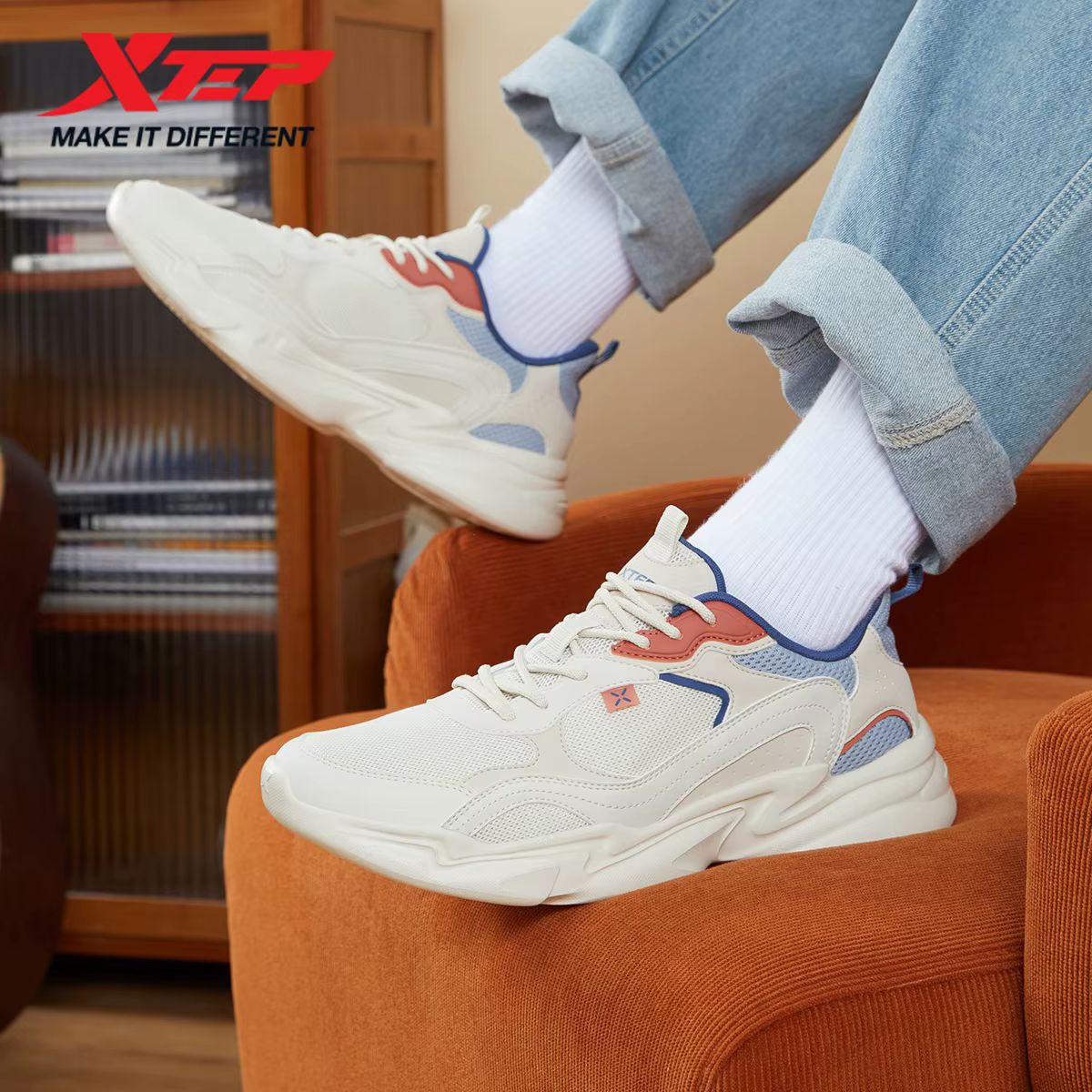 Xtep chaussures de marche pour hommes décontracté mode Trekking soutien extérieur confortable respir