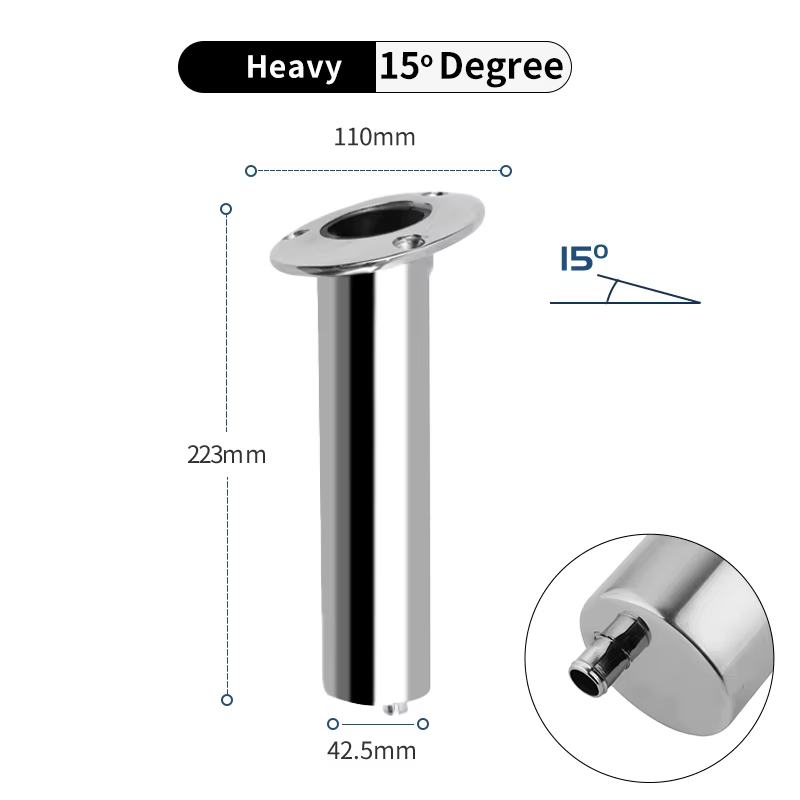 Support de pêche en acier inoxydable avec sortie de drainage, accessoires de bateau, résistant, poli