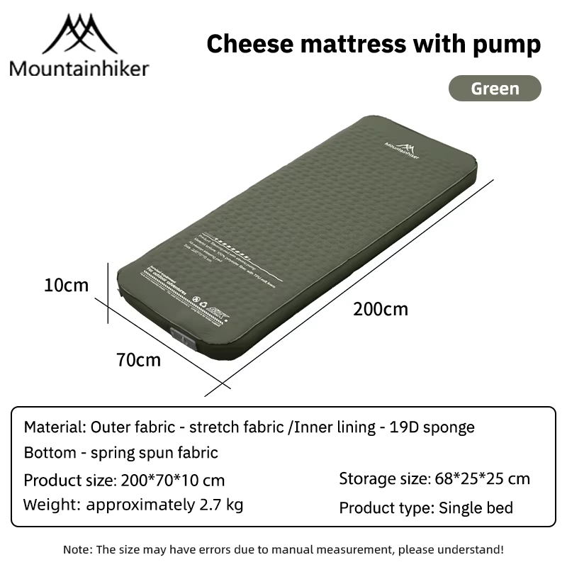 Matelas gonflable MOUNTAINHIKER nouvelle version améliorée, épaisseur 10 cm, tapis de couchage porta
