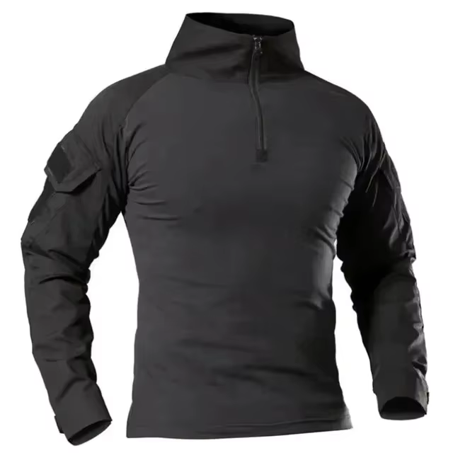 T-shirts de randonnée tactiques en plein air pour hommes, chemise d'escalade de chasse à manches lon
