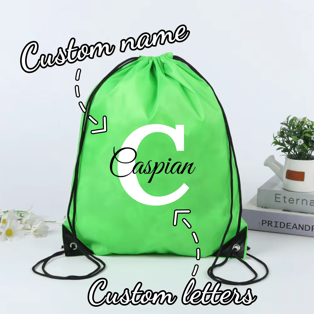 Sac à dos personnalisé avec cordon de serrage, lettres nominatives personnalisables, sac de sport/gy