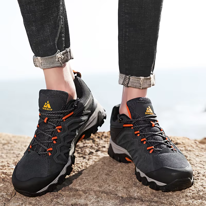 HIKEUP-Chaussures de Randonnée en Cuir Durables pour Homme, Baskets de dehors en Plein Air, de Trekk