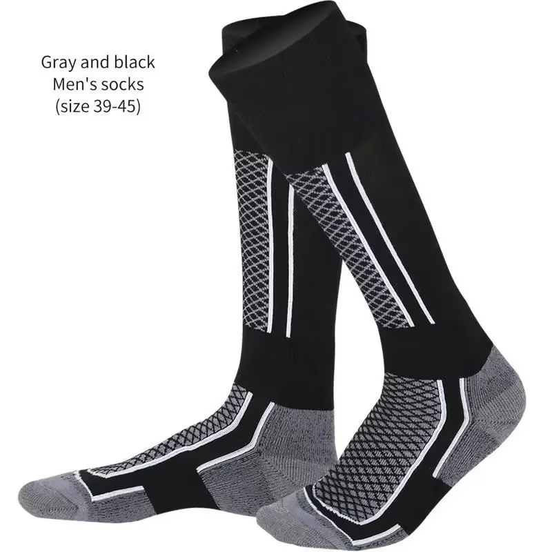 DIZETION 1 paire hiver chaud épaississement bas de Ski chaussettes de randonnée pour femmes hommes e
