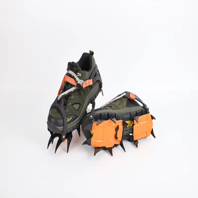 Crampons de neige glacée à 12 dents, antidérapants, couvre-chaussures, Crampons à pointes, en acier 