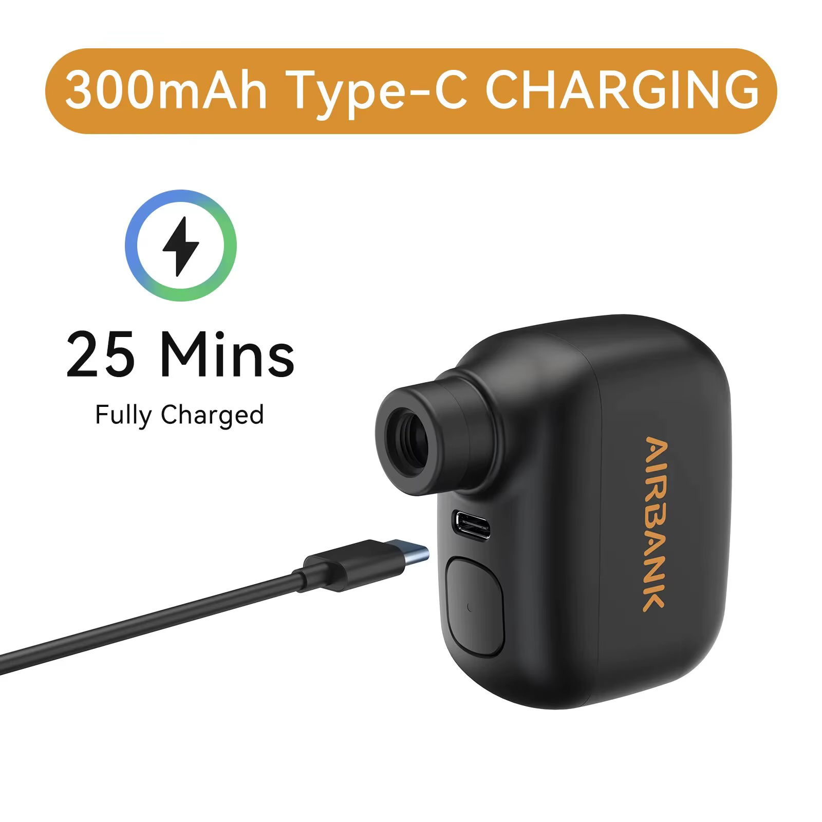 AIRBANK Mini pompe à vélo Portable gonfleur d'air Rechargeable 100PSI type-c accessoires de vélo pou