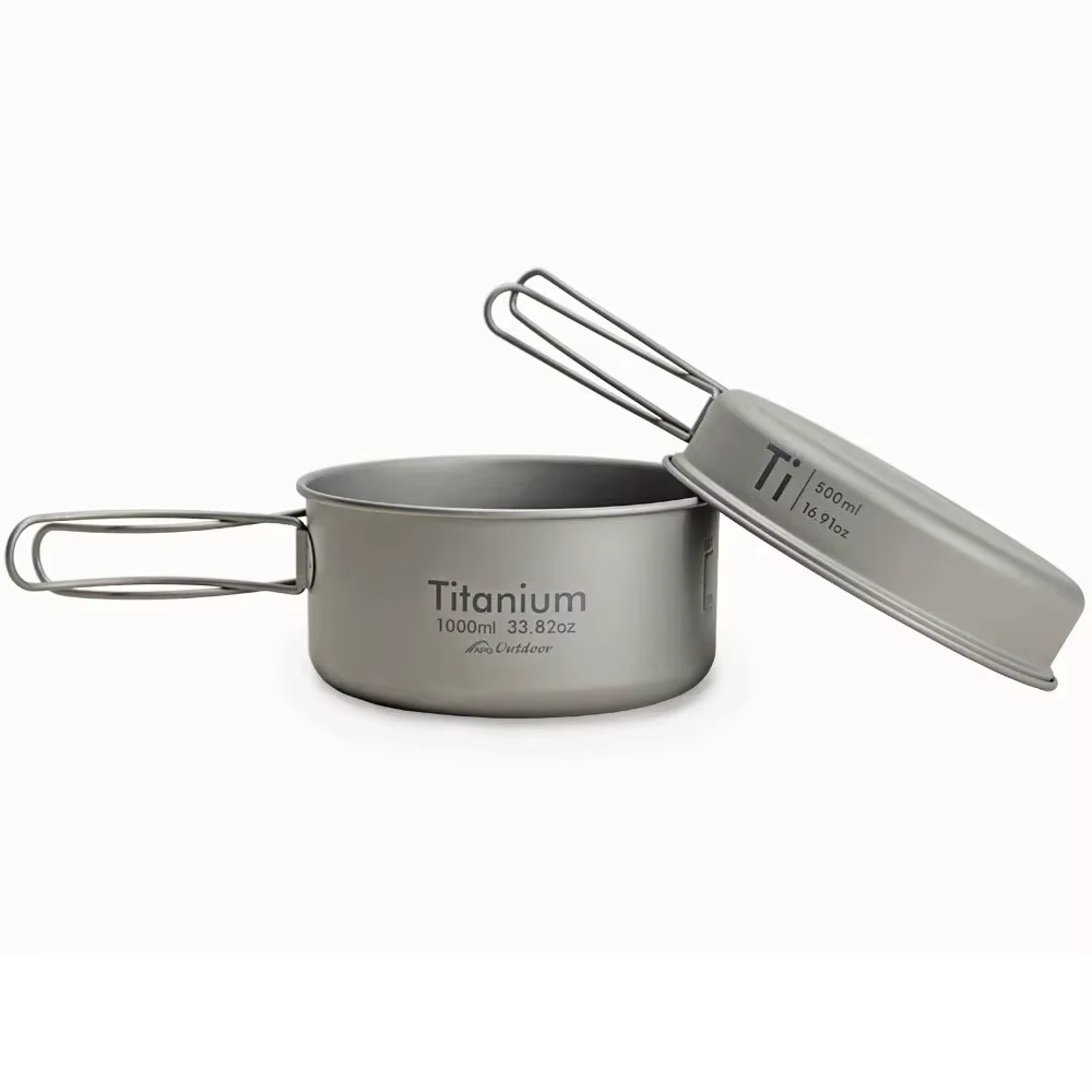 APG-Poêle en titane ultralégère pour camping en plein air, casserole en titane, ustensiles de cuisin