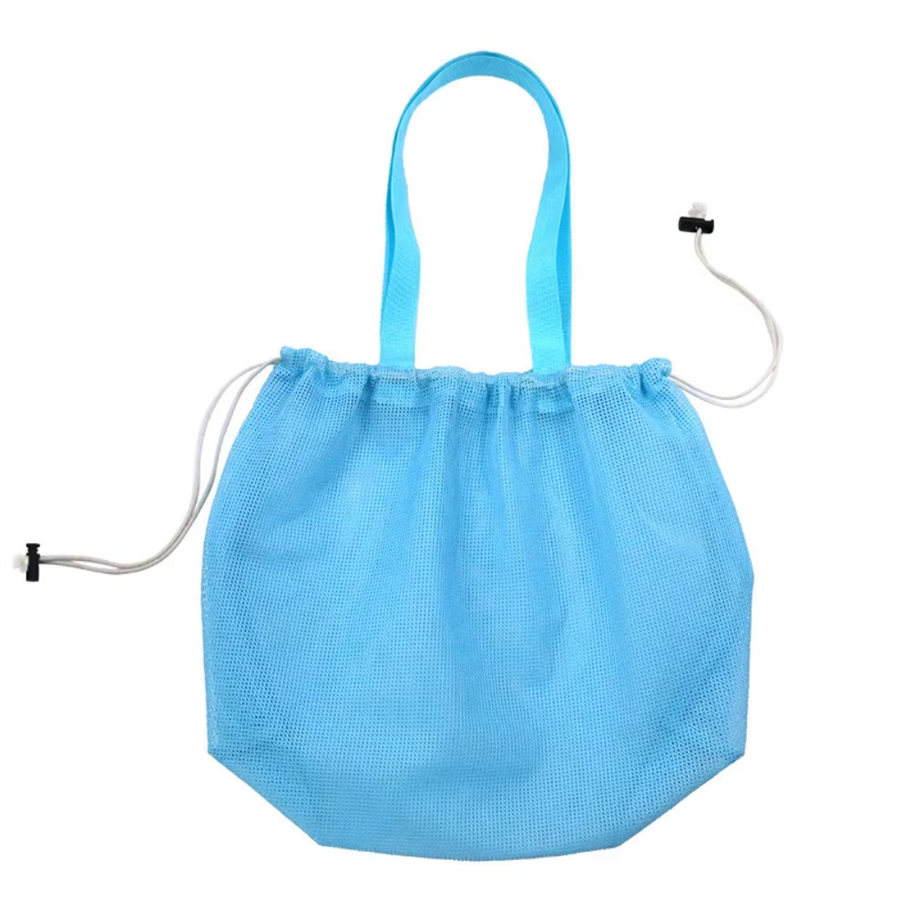 Sac de rangement en maille avec cordon de serrage, grande capacité, sac de rangement portable multif
