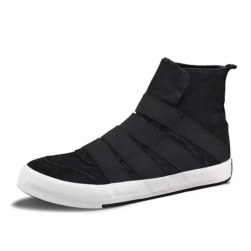 Chaussures montantes en toile respirantes pour hommes, chaussures de sport décontractées à enfiler, 
