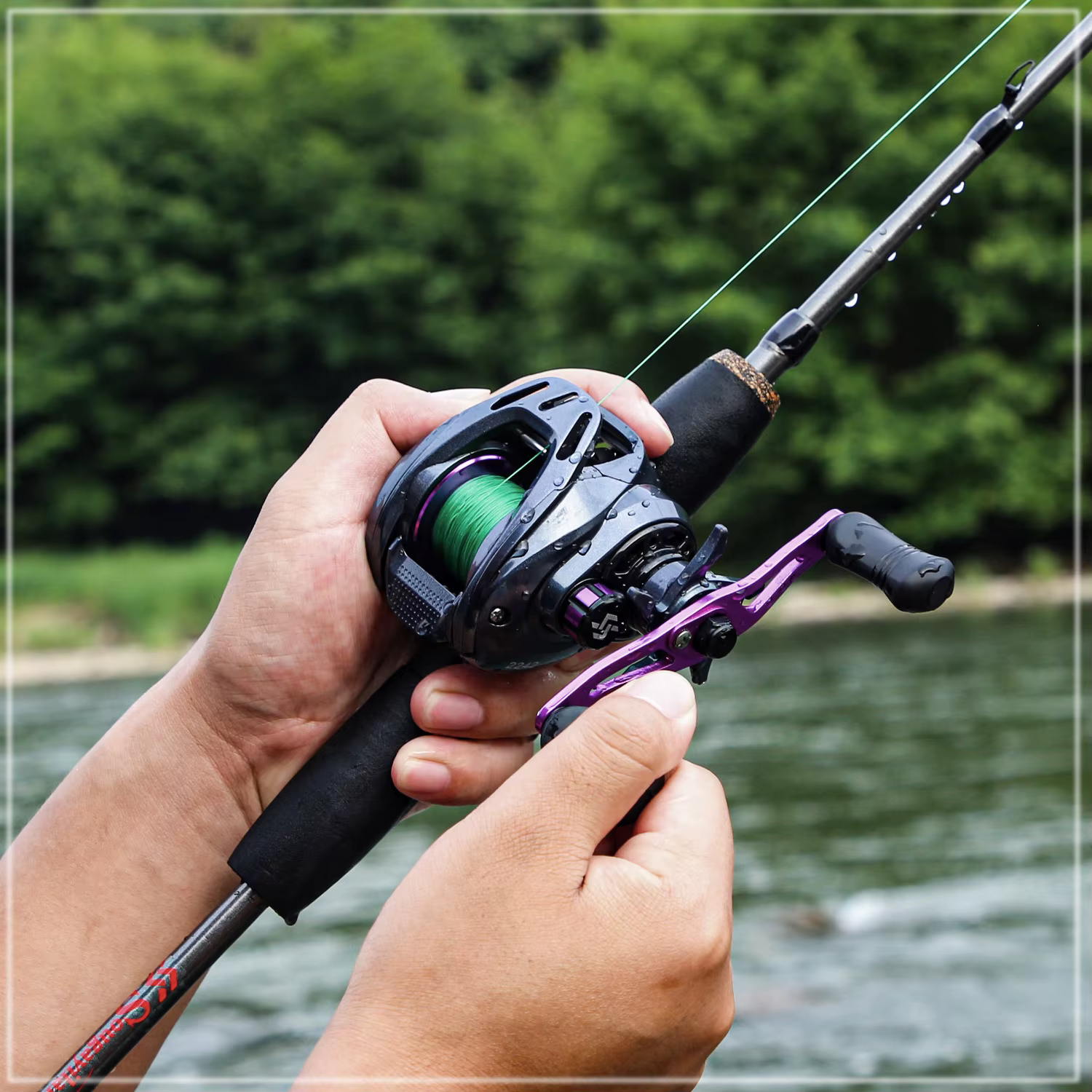 Sougayilang 1.7m canne à pêche canne à pêche en Fiber de carbone et moulinet Baitcasting combo avec