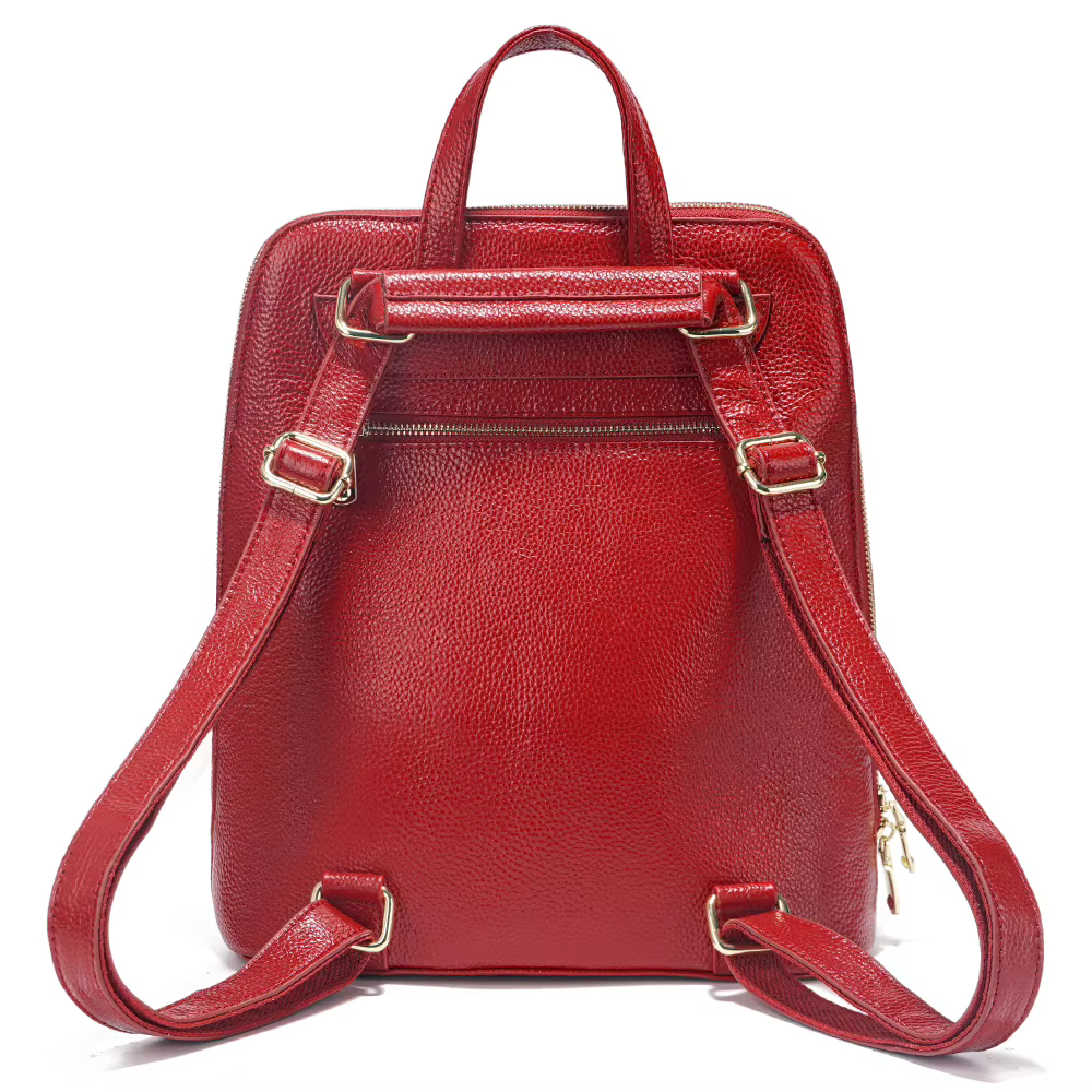 Zency Sac à dos 100% cuir véritable pour femme, motif crocodile, adapté aux ordinateurs portables A4