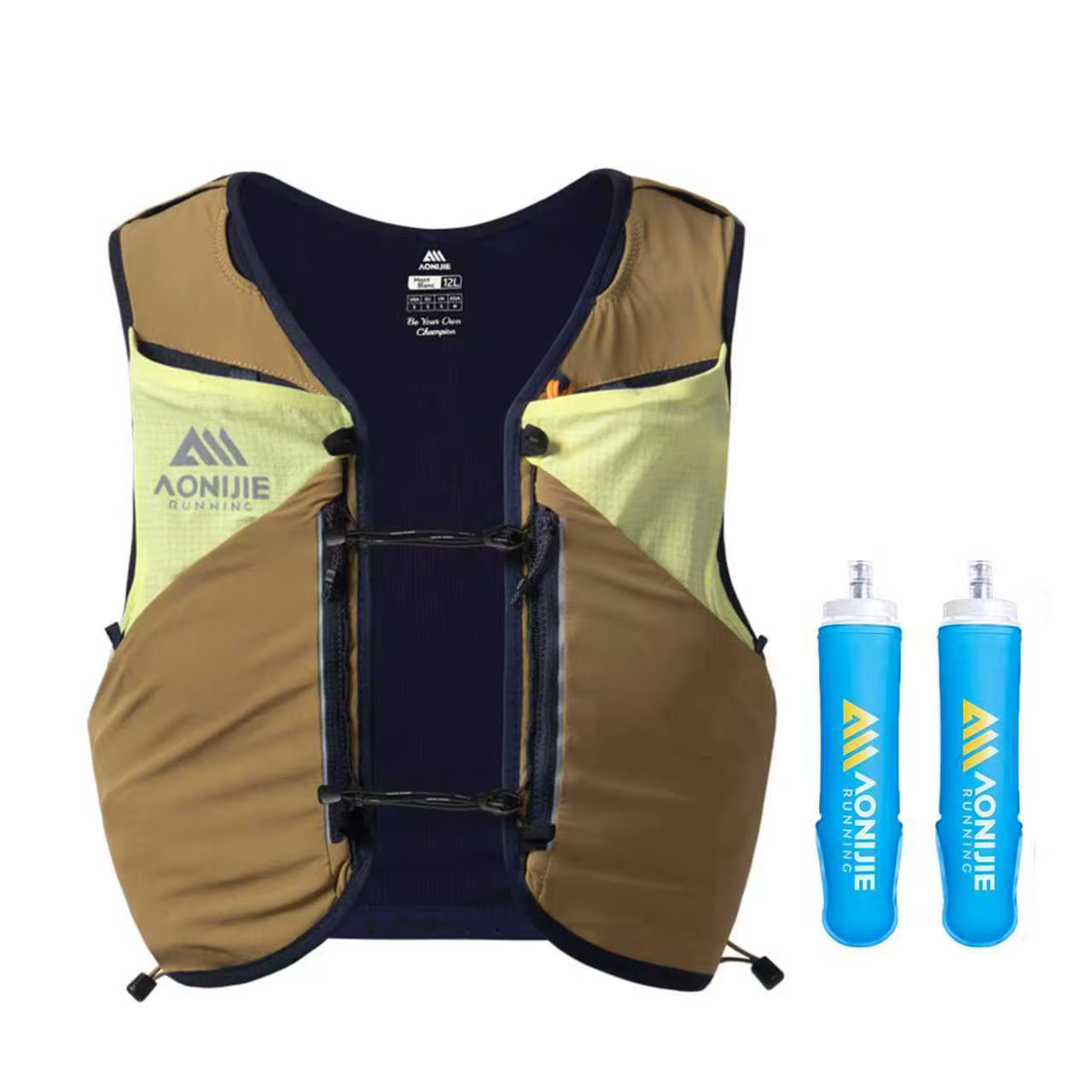 Sac à dos de trail léger AONIJIE Upgrade MB 12L avec plusieurs compartiments de rangement et porte-b