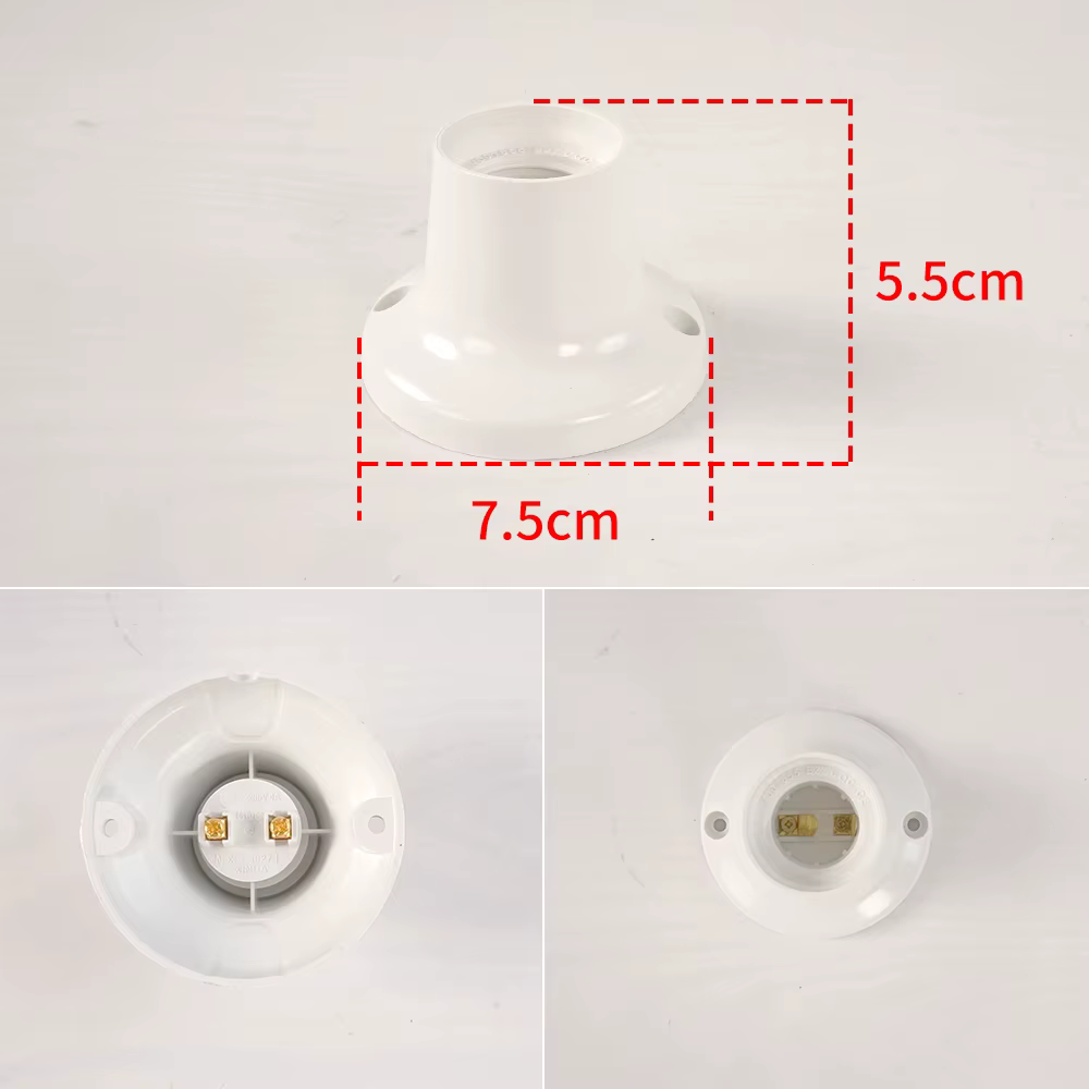 Douille de lampe E27/E26, ampoule de plafond blanche, douille fixe, support d'ampoule, douille de ve